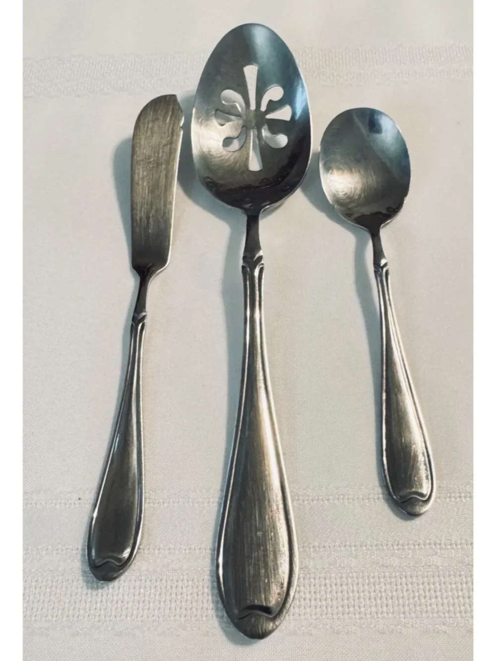 3 Wallace SUMMERSET Serving Pieces Pierced Slotted Spoon Butter Knife